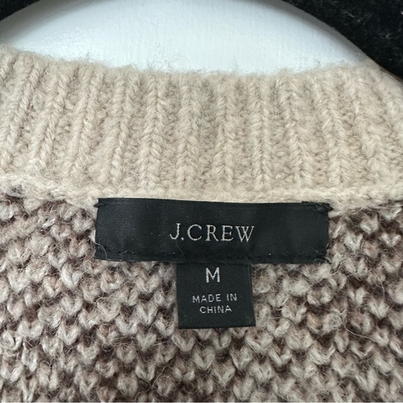 J. Crew Animal Print Oversized Cardigan Sweater Jacket Womens Medium Merino - Picture 3 of 8